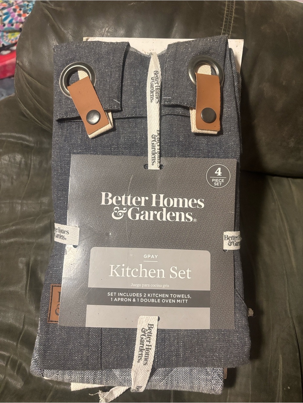 Better Homes And Gardens Gray Kitchen Set with Tan Accents